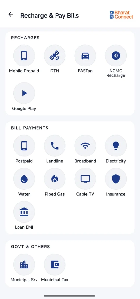Paybeez app — all recharge and bill payment services on Bharat Connect